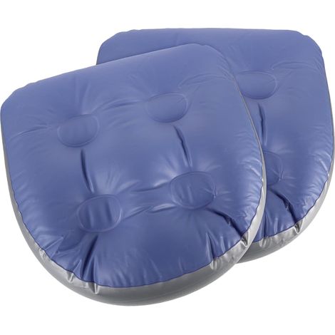 Coussin de Bain Gonflable - Lot de 2 - PVC Bleu Ciel - Réglable avec Ventouses - Pour Spa et Sauna - 42x41x15 cm (1/5)