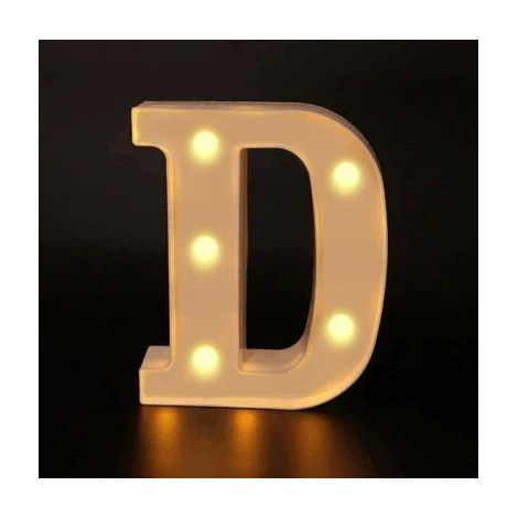 (D) Veilleuse LED en forme de lettres et de chiffres, 16 cm de lumière lumineuse pour les lettres (1/5)