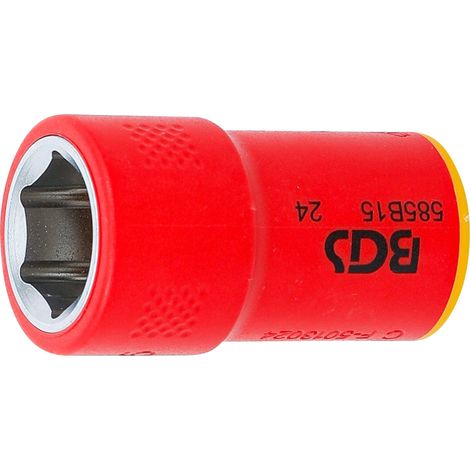 BGS 35875 VDE-Steckschlüssel-Einsatz Sechskant, An trieb Innenvierkant 10 mm (3/8"), SW 15 mm (1/4)