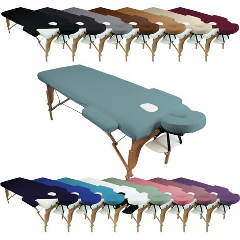 Kit complet de housses pour table de massage - Éponge - Bleu pastel - Vivezen