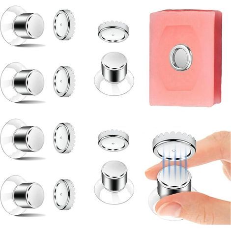 6er-Set magnetische Seifenschalen mit Saugnapf – starker Halt, kein Bohren erforderlich, Seifenhalter aus Edelstahl für Bad und Küche
