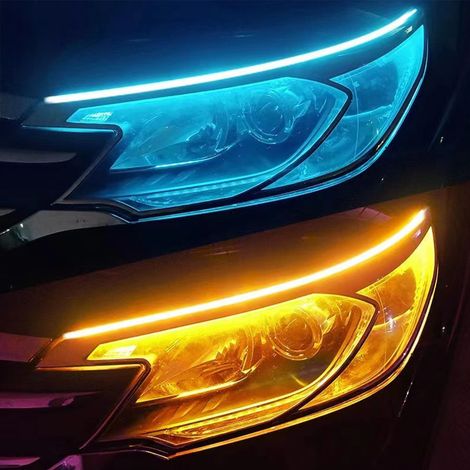 2 bandes lumineuses LED clignotantes flexibles 2835 perles lumineuses haute visibilité pour voiture (1/5)