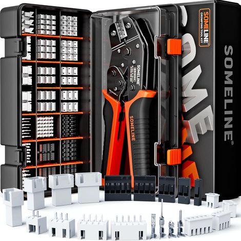 Kit de Pince à Sertir avec 21 Types de Connecteurs JST-XH 2,5mm et 2,54mm, Pince à Sertir 0,03-0,5mm² (32-20 AWG), pour Séries JST, KF2510, Molex, AMP EI (1/5)