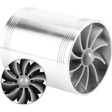 Turbocompresseur d'air d'admission Turbo Ventilateur Double Économiseur de Carburant Argent (1/3)