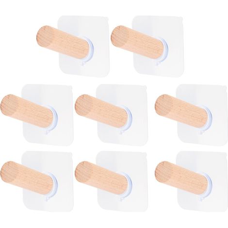 en bois lot de 8 adhésif sans résidus 2 x 6 cm crochets (1/5)