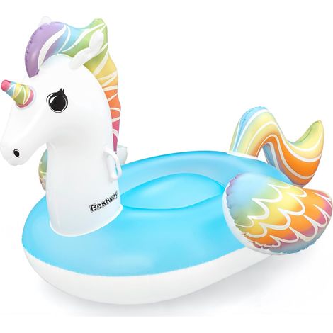 Unicorn Pool Float, Kids Inflatable Ride-on with Handles, Inflatable Beach Toys (1/5)
