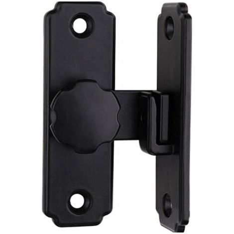 Sollbry Petit Verrou de Porte Coulissante à 90 Degrés pour Portes IntéRieures Loquet de Portes à Ouverture Double Vintage pour Cuisine, Chambre, Salle d'éTude, Salle de Bain, Armoire (Noir)