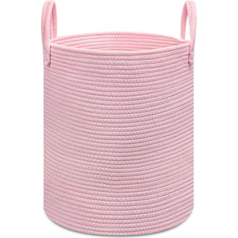 Geflochtener Wäschekorb Rosa 38x45cm für Spielzeug & Babykleidung (1/5)