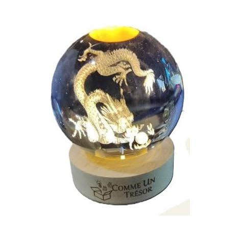 3D Crystal Ball Night Light 8 cm LED Warm Shade Wooden Base 6.5 cm USB 5 V Bedside Lamp Decoration 3D Laser Engraving (1/5)