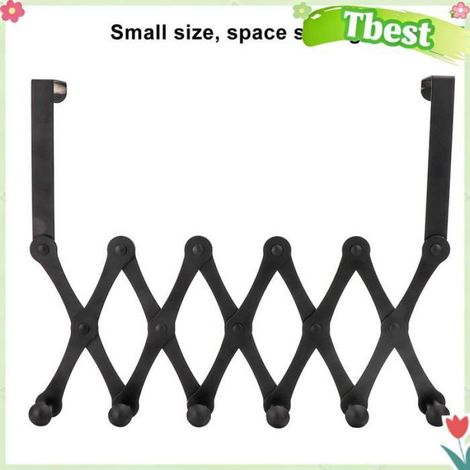 Tbest Crochets de porte en acier inoxydable Acier inoxydable sur les crochets meuble pour 6 crochets noirs [poinonnage gratuit] (1/5)