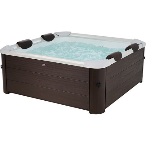 Bagno Italia Minipiscina spa relax quadrata per 5-6 persone 160x160 cm 120 getti idromassaggio cromoterapia ozonoterapia (1/3)