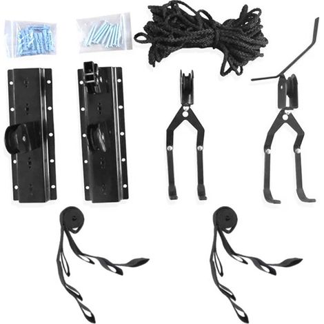 Système de poulie de levage de vélo, palan à vélo, stockage de Garage, avec roulement de 60kg, support aérien, cintre de plafond robuste (1/5)