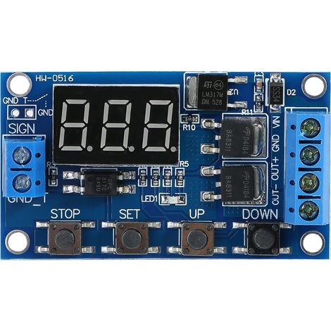 Jeffergarden DC 5V-36V Module de Relais Minuterie Microcontrôleur Compte à Rebours avec Affichage LED Numérique Minuteur (1/5)