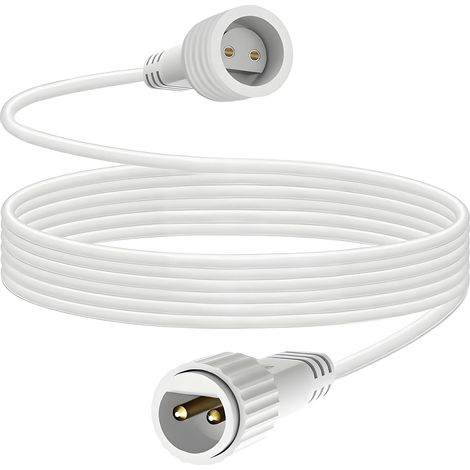 Rallonge Guirlande Exterieure 6M/19.6Ft Prolongateur Electrique Etanche Rallonge Electrique, Rallonge Guirlande avec Connecteurs Male et Femelle pour Guirlande Lumineuse de Noel - Blanc (1/5)