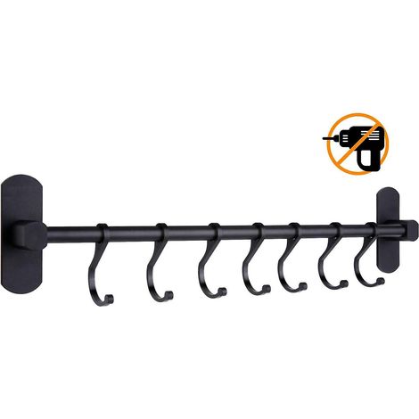 support Mural En Acier Inoxydable Pour Ustensiles De Cuisine Support Avec 8 Crochets Barre De Cuisine Murale En Aluminium Support Mural Pour Usten (1/5)