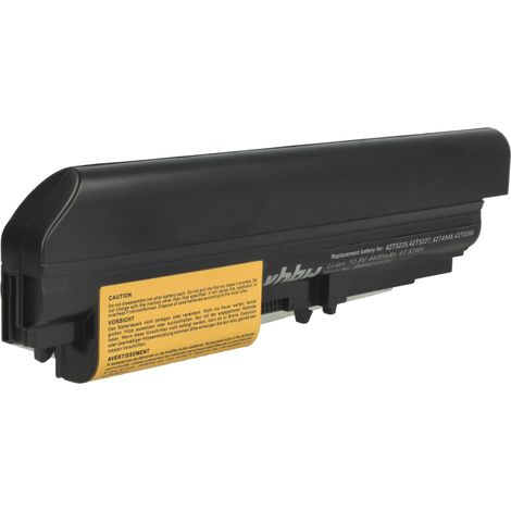 vhbw Akku Ersatz für IBM 42T4653, 42T5225, 42T4677, 42T5263, 42T5262, 42T5264, 42T5228, 42T5227 für Notebook (4400 mAh, 10,8 V, Li-Ion) (1/5)