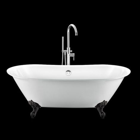 Vasca da bagno freestanding con piedini SURRY HILLS bianca 165 cm Piedini di aquila Neri