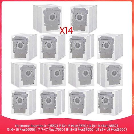 Sac à poussière 14 pièces adapté pour aspirateur Robot Irobot Roomba I1 + I3 I3 + I4 I4 + I6 I6 + I7 I7 + I8 I8 + S9 S9 + (1/5)