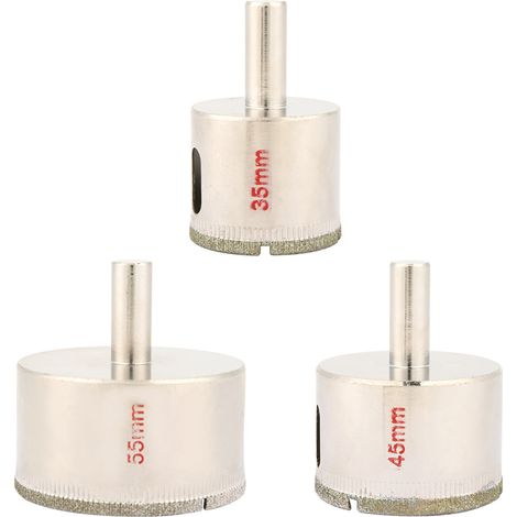 Scie cloche diamantée, foret de 35 mm, 45 mm et 55 mm pour carrelage en porcelaine, marbre, verre et granit.