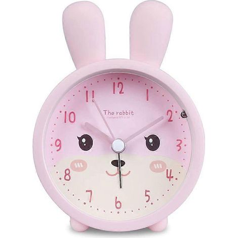 Kinderwecker für Mädchen ohne Ticken, geräuschloser Leuchtwecker für das Kinderzimmer, sanftes Zifferblatt und integriertes Nachtlicht, ideales Geburtstagsgeschenk, Modell ohne störende Geräusche. (1/5)