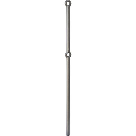 IAM DESIGN Zierstab 1200mm, ø 25mm zum Anschweißen, Eisenstange mit 2 Löcher passend zu Handlauf Treppengeländer, Schmiedeeisen rund (1/5)
