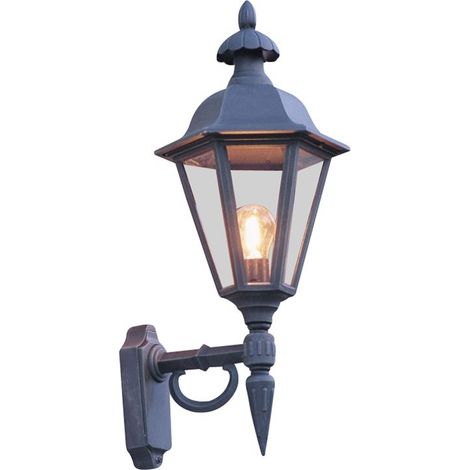 Konstsmide Pallas Grande applique murale d'extérieur classique Lantern Up - Noir mat, IP23 (1/3)