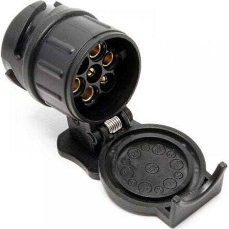 Adaptateur Prise Remorque 13 vers 7 Broches 12 V – 50 A – Compatible Feux Stop, Clignotants & Plaque Immatriculation (1/3)