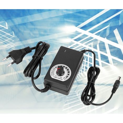 Régulateur de tension 3-12 V 3 A avec variateur pour éclairage LED, adaptateur secteur 100-240 V (prise européenne). (1/5)