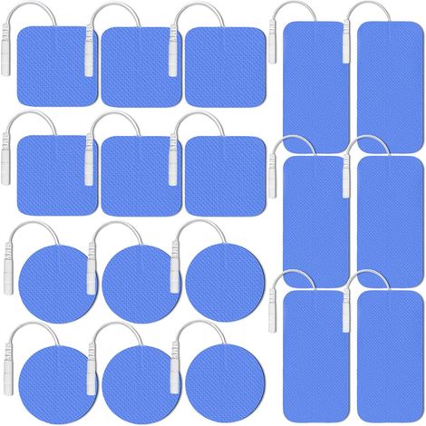 30 électrodes autocollantes de remplacement, 5 x 5 cm, électrodes réutilisables en queue de cochon, électrodes TENS-EMS avec performances auto-adhésives améliorées (1/5)