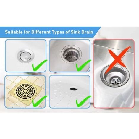 Lot de 3 crépines inox universelles pour évier, lavabo et douche – s’adapte à toutes les canalisations (1/5)