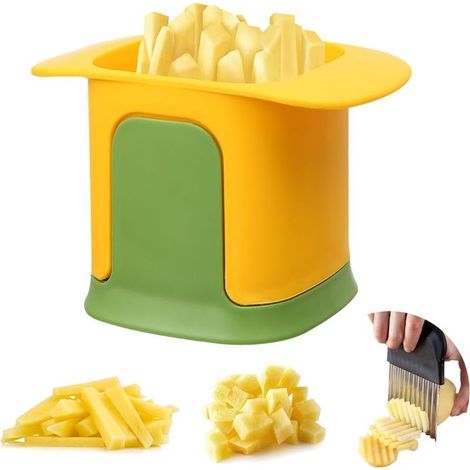 Coupe-frites, coupe-pommes de terre rapide, lame ondulée, râpe à pommes de terre à lame en acier inoxydable