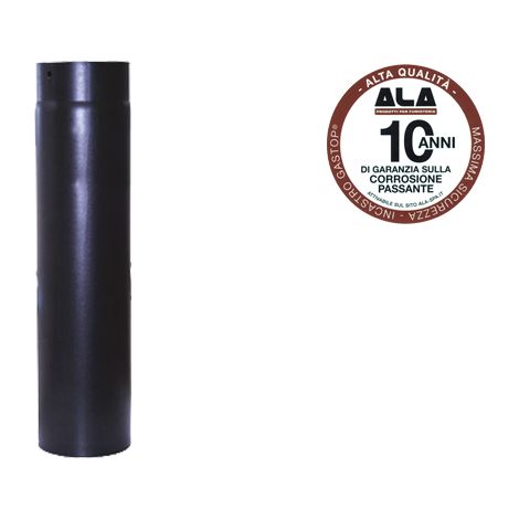 FEUERROHR EMAILLIERT STAHL SCHWER ALA TOP SCHWARZ 13X50