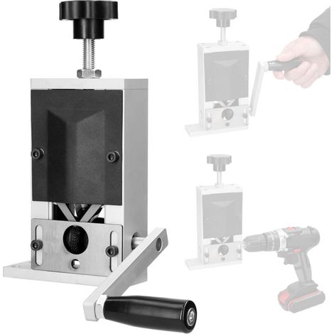 Portable household aluminum alloy wire stripper, manual wire stripping tool, cable stripping machine with hand crank, for use with a manual electric drill for 2 to 10 gauge wire (1/5)