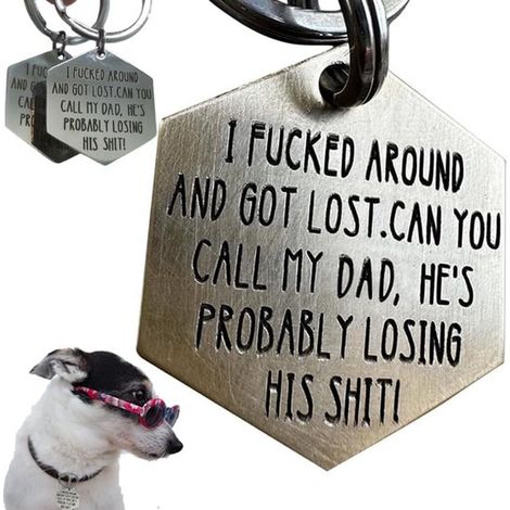 Médaille humoristique pour chien - médaille amusante pour animal de compagnie - médaille gravée en profondeur pour collier de chien (1/5)