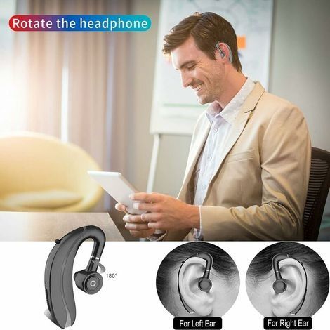Kabelloses Bluetooth-Headset 5.0 mit Freisprechfunktion, 20 Stunden Akkulaufzeit, geräuschunterdrückenden Ohrhörern und Mikrofon. Kompatibel mit Android-Smartphones (links/rechts) und Fahrzeugen in Au (1/4)