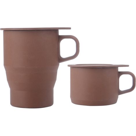 Gobelet de voyage pliable avec couvercle et paille, en silicone, réutilisable et idéal pour les boissons chaudes et froides. Parfait pour le camping, il passe au lave-vaisselle et au micro-ondes. Cont (1/5)