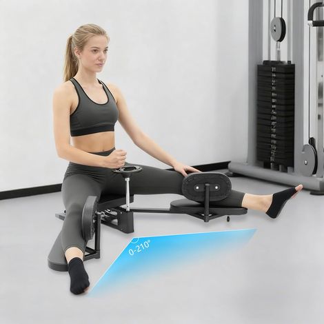 Beinspreizer, Professioneller Spagattrainer mit PU-Polster, Bein-Spreizer zur Dehnung der Adduktoren bis über 210°, Spagat für Yoga, Ballett, Kampfsport, Fitness