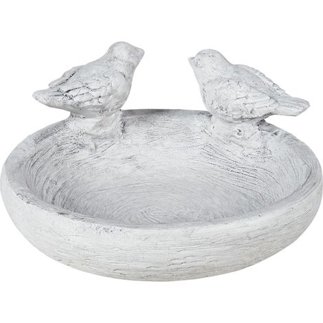 Bebedero para pájaros de jardín para exterior pileta mgo decorativo gris Mamou