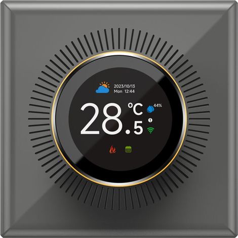 Thermostat intelligent TUYA pour la maison, écran 1.32 pouces, contrôleur de température WIFI avec 7 lumières ambiantes, chauffage de l'eau/sol électrique/chaudière à gaz (1/4)