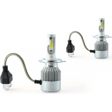 Zwei LED-Lampen für Auto- und Motorradscheinwerfer, C6 H4, 6000K weißes Licht - AquaForge