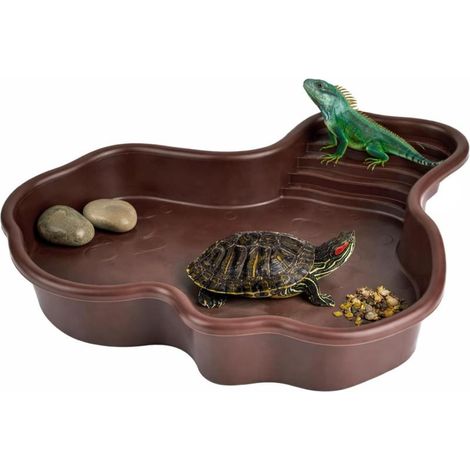 Socle antidérapant pour gamelle d'eau pour reptiles - Accessoires pour habitat - Convient aux tortues (1/5)