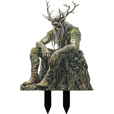 Troll de jardin en acrylique, statue verte résistante aux intempéries, décoration extérieure pour cour et jardin, piquets de jardin (1/5)