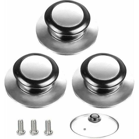 Deckelknöpfe 3 Stück für Glas und EdelstahlPfannengriffe, ideal für Ihre Küchenutensilien. (1/4)