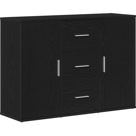 Maison La Vie - Buffet Salon Moderne - Meuble de rangement - chêne noir 91x29,5x65 cm bois d'ingénierie bu3933
