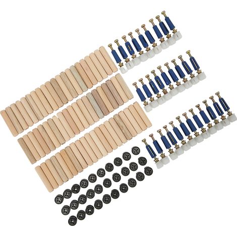 Kit d'assemblage excentrique 3 en 1 pour meuble, avec boulon renforcé et vis, connexion pour panneau 12mm, système de fixation durable. (1/5)