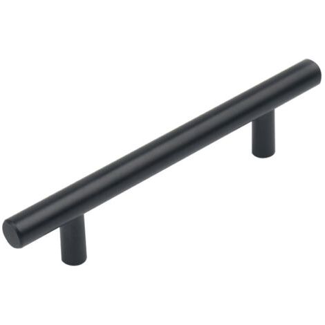 En Noir acier inoxydable Boutons De Porte Tirer La Poignée De Meubles avec Vis pour Tiroir Meuble Cuisine Cuisine Home Decorating, Trou à Trou Centre Distance 128mm (1/4)