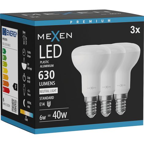 Mexen Nova 3x Ampoule LED E14, R50, 6W, Neutre - 4000K, 630 lm - L103-E14-0640-01x03 (1/3)