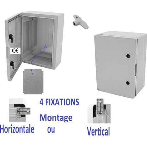 Coffret électrique extérieur étanche IP65 - 500 x 400 x 240mm + plaque de fond