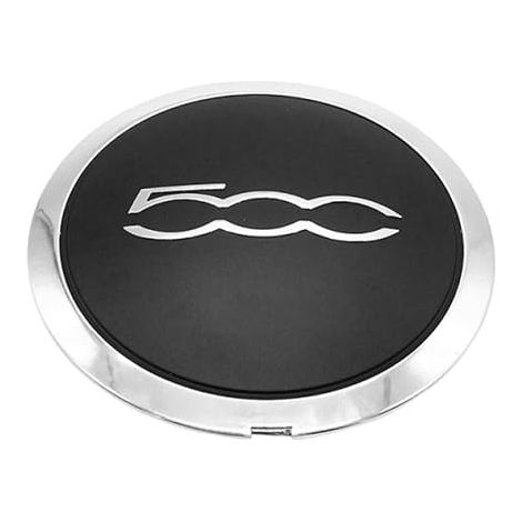 Enjoliveur Pour 500, Accessoire Pour Garniture De Capuchon De Roue 500,Remplacement Accessoires De Mise À Niveau De Capuchon De Roue Central(Noir/Argent,A) (1/5)