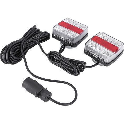 1 paire de feux de panneau lumineux de remorquage magnétique LED pour remorque, feu arrière (1/5)